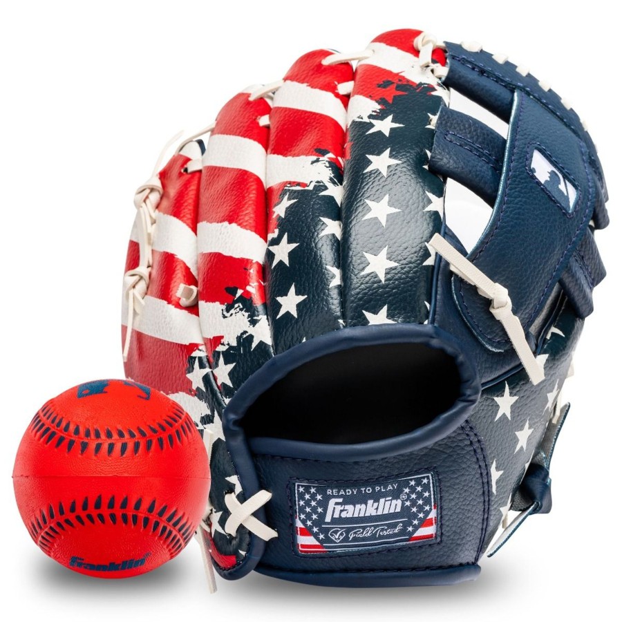 Sports Franklin Sports Youth Shop | Mlb Rtp Teeball - 9.0\\" - Navy/Red/White - Right Hand Throw - Fielding Gloves