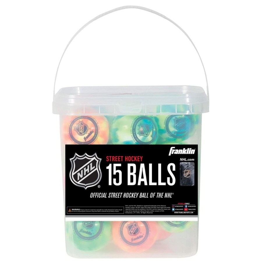 Sports Franklin Sports HocOnline | Nhl Street Hockey Balls - 15 Ball Bucket