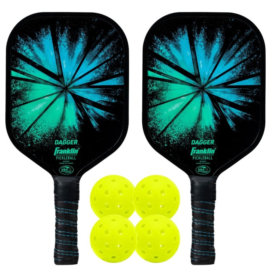 Pickleball Franklin Sports | Dagger Fiberglass Pickleball Paddles And Balls - 2 Player Set