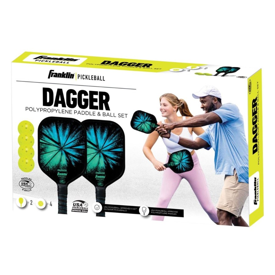 Pickleball Franklin Sports | Dagger Fiberglass Pickleball Paddles And Balls - 2 Player Set