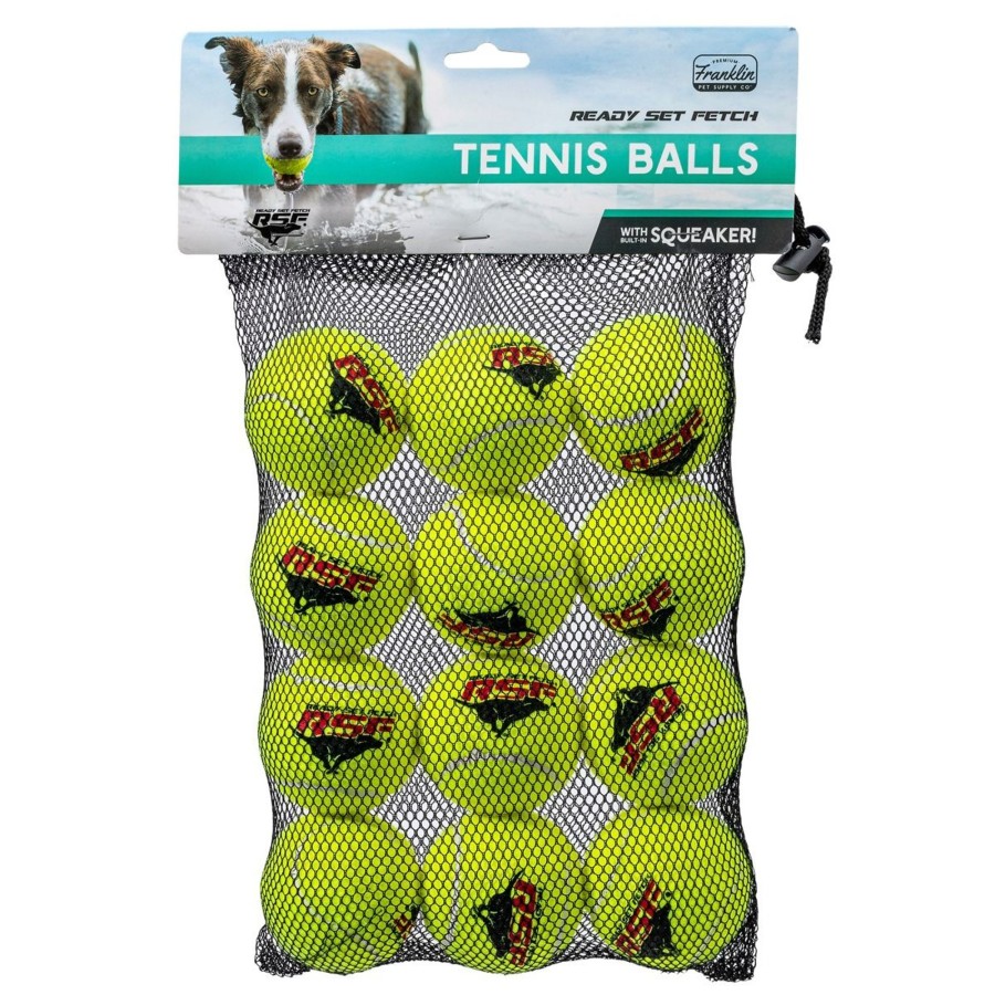 Sports Franklin Sports Outdoor Games | Ready Set Fetch Squeak Tennis Balls - 12 Pack