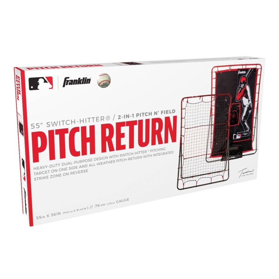 Sports Franklin Sports Baseball | Mlb® Switch Hitter Pitch Return - 55\\" - Black/Red - Pitch Return