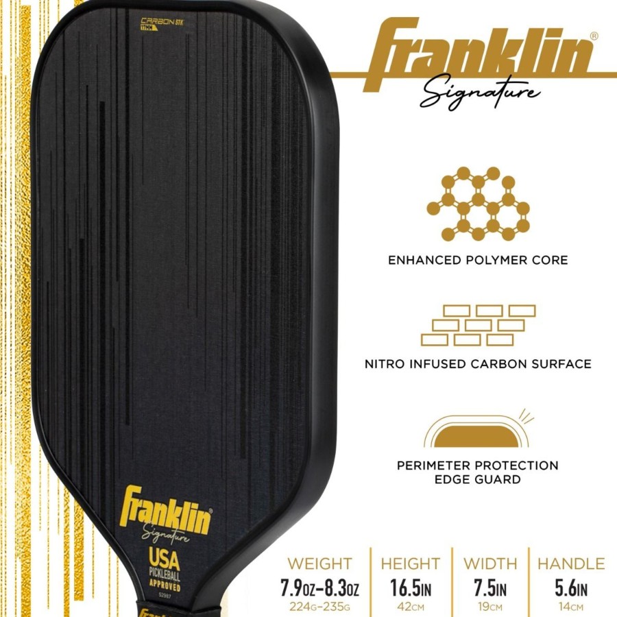 Pickleball Franklin Sports | Carbon Stk Pickleball Paddle