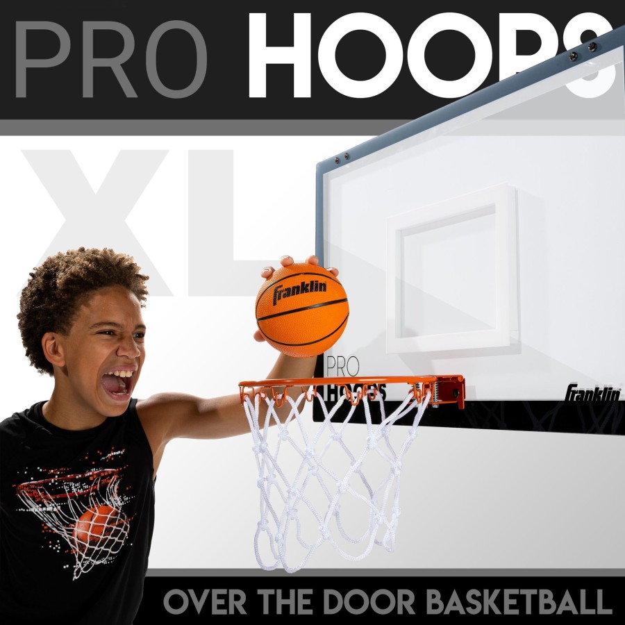 Sports Franklin Sports Indoor Games | Pro Hoops Over-The-Door Basketball Set - Black/White Xl