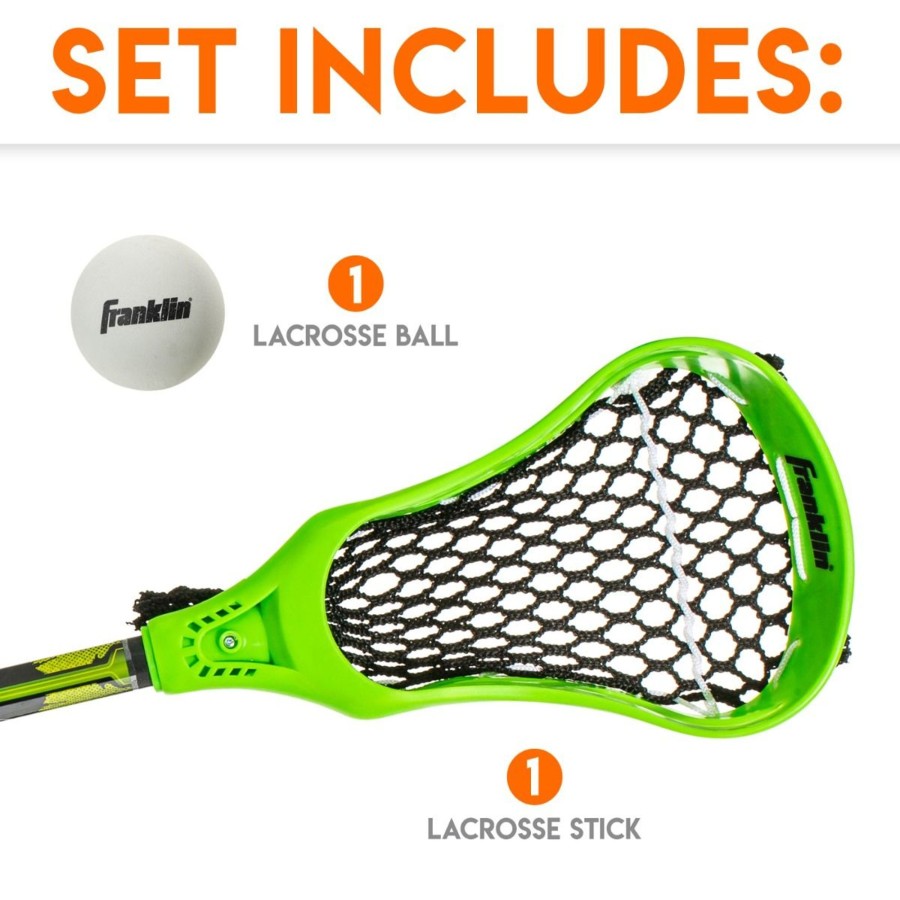 Sports Franklin Sports Lacrosse | Mini Lacrosse Stick And Ball Set - Green