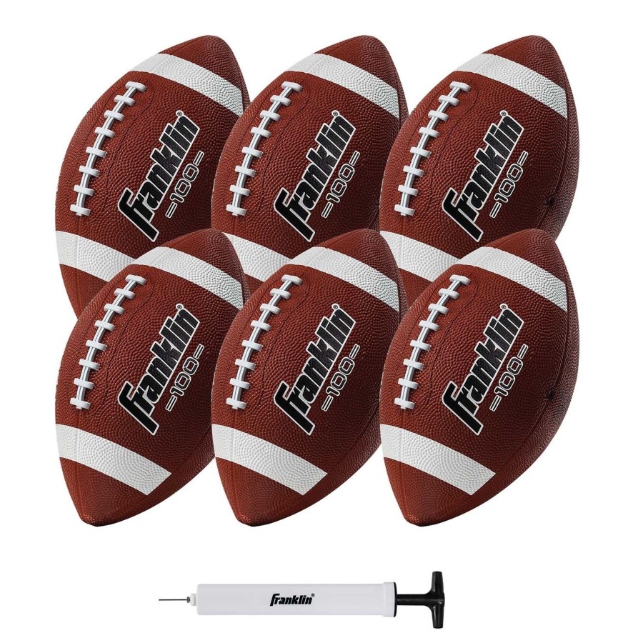 Sports Franklin Sports Football | Junior Size Football With Pump - 6 Pack