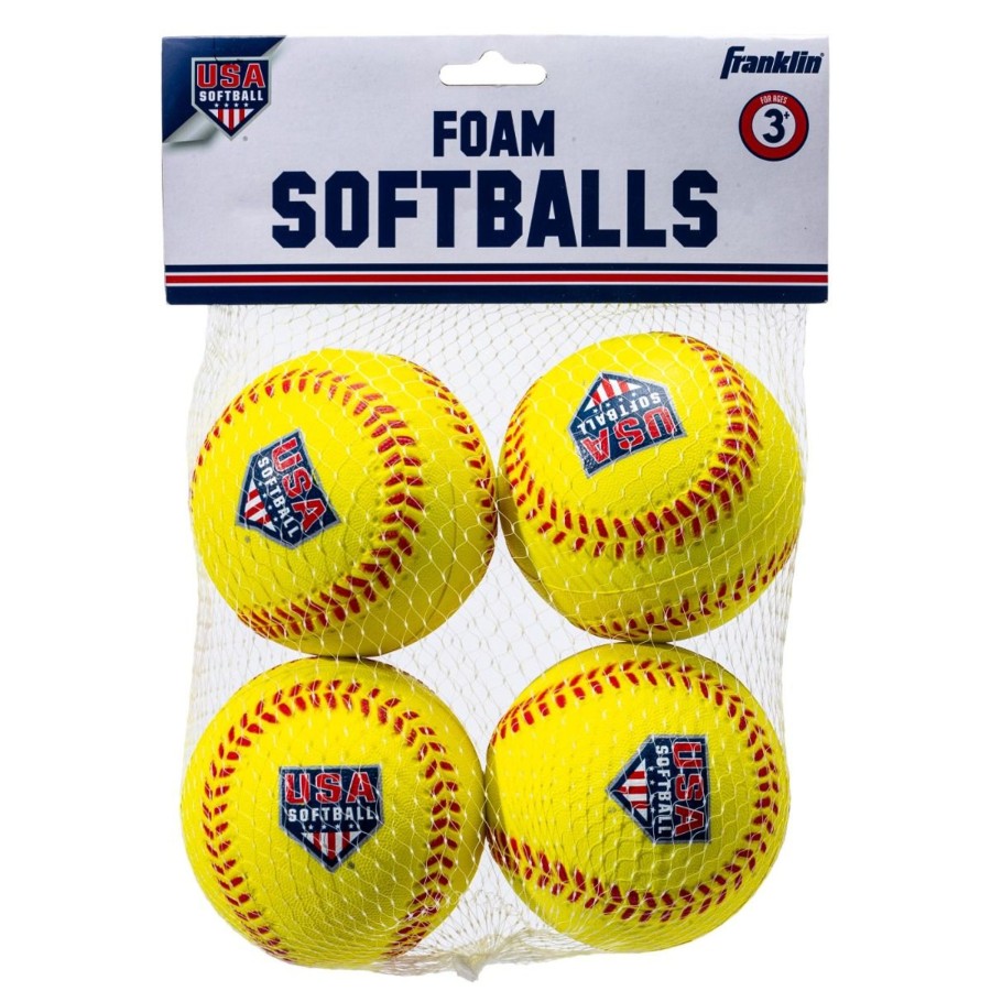 Sports Franklin Sports Youth Shop | Usa Softball Foam Softballs - 4 Pack