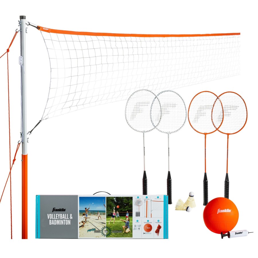 Sports Franklin Sports Outdoor Games | Starter Volleyball And Badminton Set