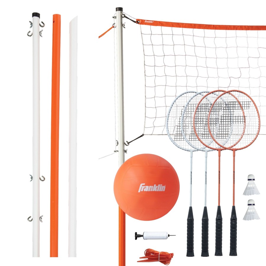 Sports Franklin Sports Outdoor Games | Starter Volleyball And Badminton Set