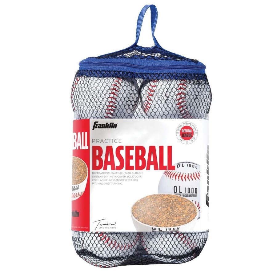 Sports Franklin Sports Baseball | Ol1000 Practice Baseballs - White - 6Pc Mesh - Balls