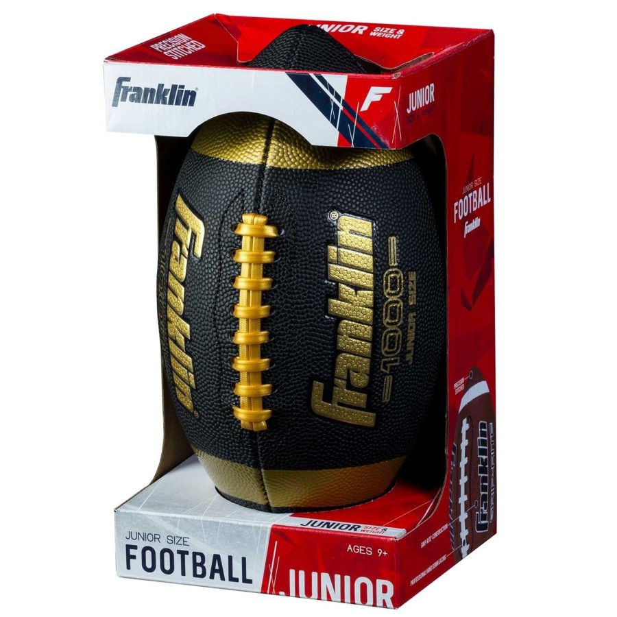 Sports Franklin Sports Football | Grip-Rite® Junior Size Football - Black/Gold