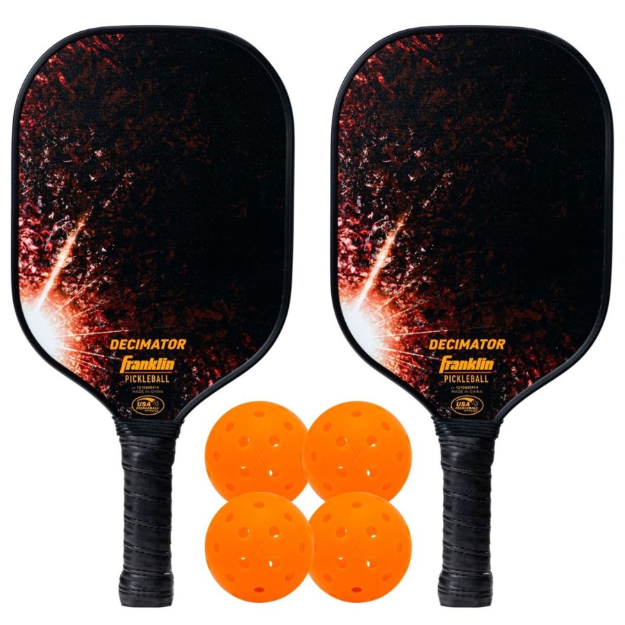 Pickleball Franklin Sports | Decimator Carbon Fiber Pickleball Paddles And Balls - 2 Player Set