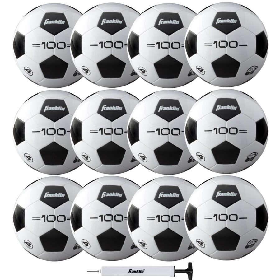 Sports Franklin Sports Soccer | Competition 100 12 Ball Pack With Pump - Deflated