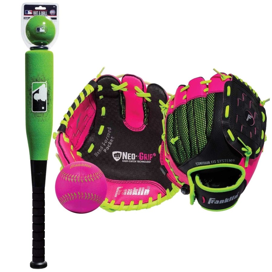 Sports Franklin Sports Youth Shop | Mlb® 24\\" Foam Bat & Neo Grip Fielding Glove