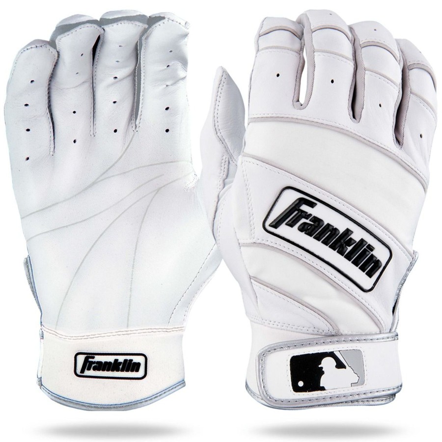 Sports Franklin Sports Baseball | Natural® Ii Batting Gloves Pearl/White/Silver